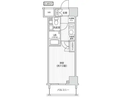 レジディア笹塚II(1K/7階)の間取り写真