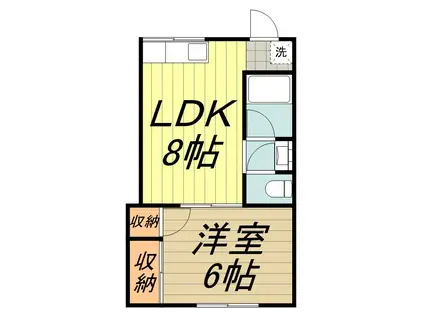 三鷹国際ハイツ(1LDK/1階)の間取り写真