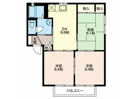 カーサヴィヴレ(3DK/2階)の間取り写真