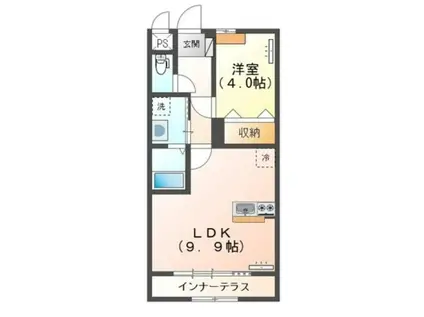 BELIEVE HANAZONO (1LDK/1階)の間取り写真