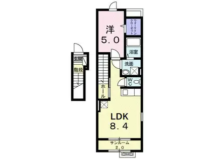 プラシード(1LDK/2階)の間取り写真