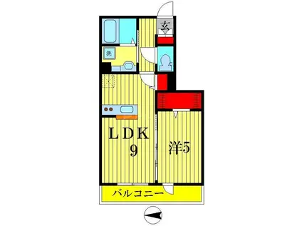 プランドール柴又(1LDK/3階)の間取り写真