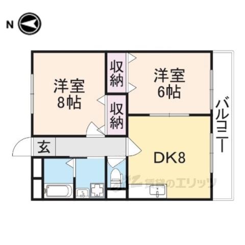 リヴィエール(2LDK/3階)の間取り写真