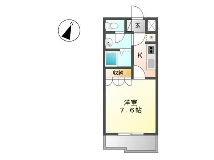 フローラーリア湘南(1K/2階)の間取り写真