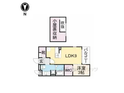 プランタンソレイユ(1DK/2階)の間取り写真