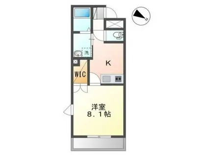 AXIS片羽町(1K/4階)の間取り写真