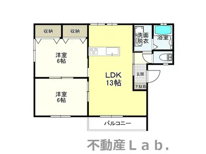 コーポ・アンビション A(2LDK/1階)の間取り写真