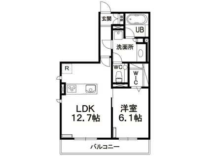 ヒルズレジデンシャルD22(1LDK/3階)の間取り写真
