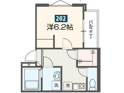 MELDIA武里IV(1K/1階)の間取り写真