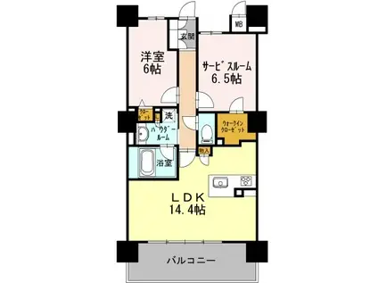 ロイヤルパークスERささしま サウス(1LDK/8階)の間取り写真