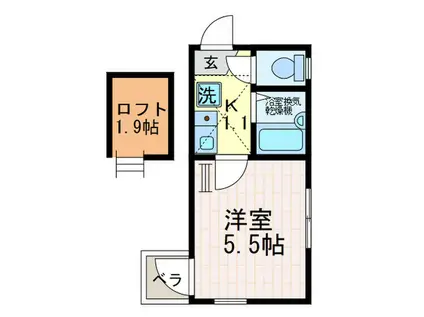シャンテ押上II(1K/3階)の間取り写真