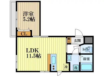 コリーヌ国分寺(1LDK/2階)の間取り写真