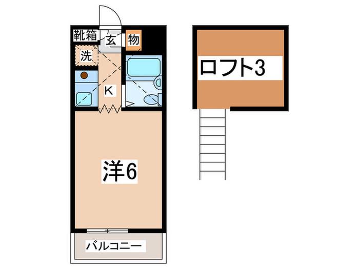 エスポワール菊名(1K/2階)の間取り写真