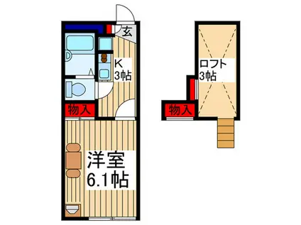 CORTILE(1K/2階)の間取り写真
