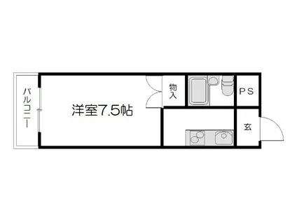 メゾンド・フォーレスト(1K/2階)の間取り写真