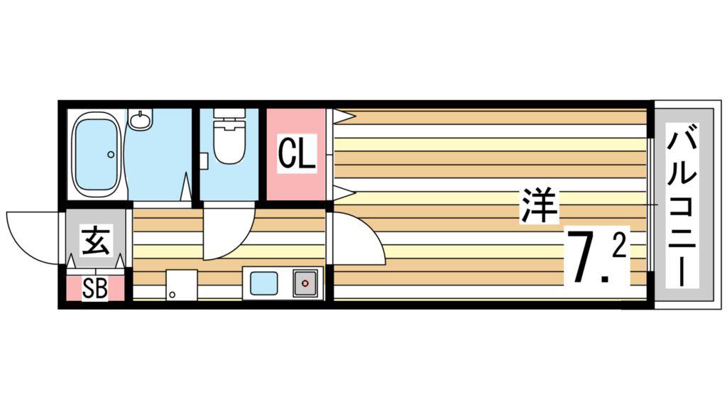 岡本南マンション(1K/1階)の間取り写真