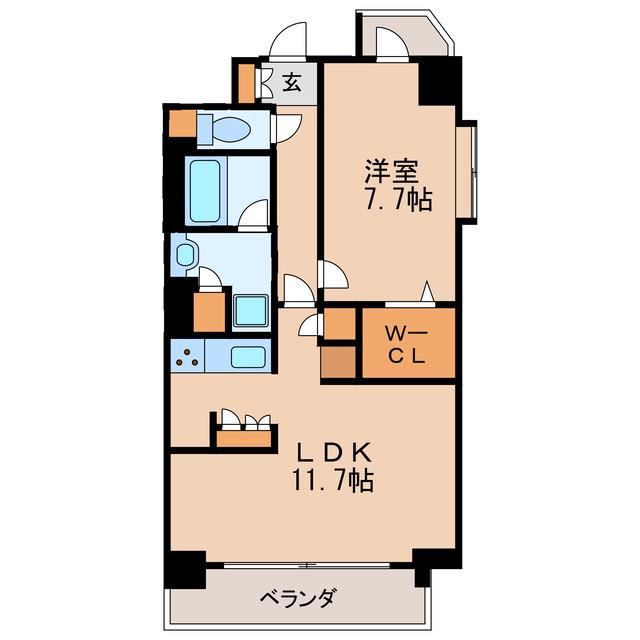 ラ・ドーニ清水(1LDK/11階)の間取り写真