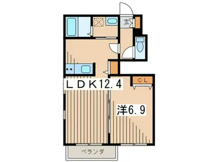 アルヴィータ(1LDK/1階)の間取り写真