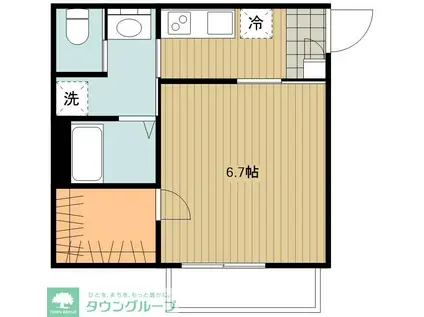 メゾン・ショコラ(1K/3階)の間取り写真