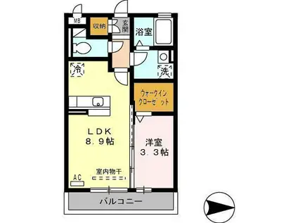 ロイヤルニュータウン(1LDK/3階)の間取り写真