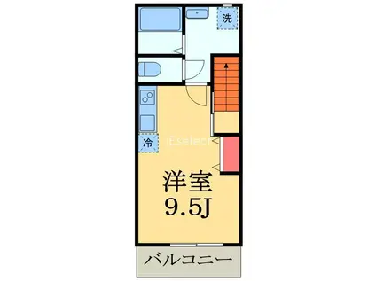 メゾンこびき(ワンルーム/2階)の間取り写真