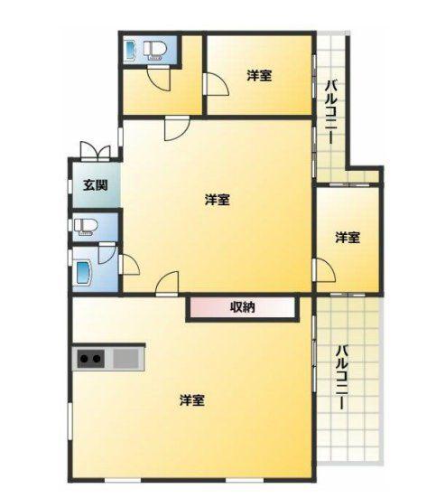 ローヤル若葉 (4LDK/6階)の間取り写真