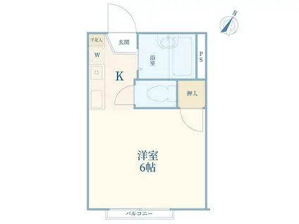 徳祥ハイム(ワンルーム/2階)の間取り写真