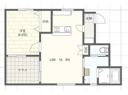 アルクヴィラ(1LDK/1階)の間取り写真