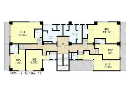 SOCIAL APARTMENT 若草共同(ワンルーム/4階)の間取り写真