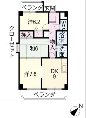 メゾンボー隅田(3DK/2階)の間取り写真