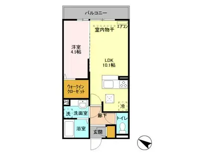 AXIS北松戸(1LDK/1階)の間取り写真