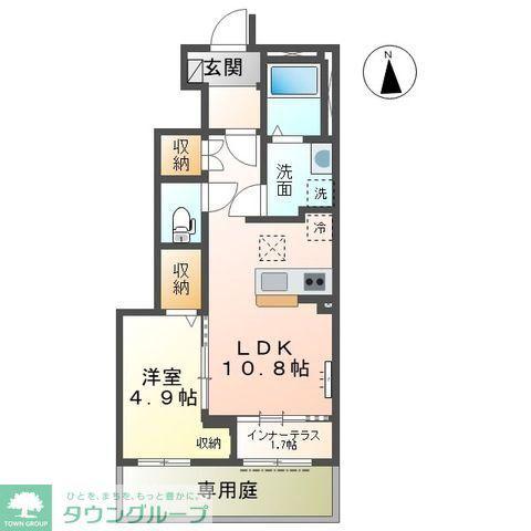 柳島アパートA棟計画(1LDK/1階)の間取り写真
