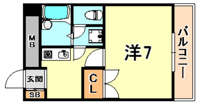 メゾンドローリエ(1K/3階)の間取り写真