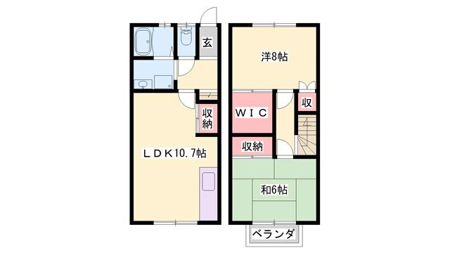 フレンドめが(2LDK/1階)の間取り写真