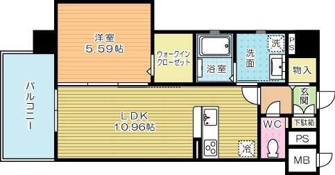 KSK青葉コアプレイス(1LDK/3階)の間取り写真