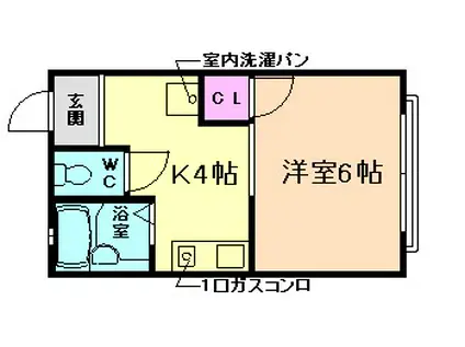コーポラス槌屋(1K/2階)の間取り写真