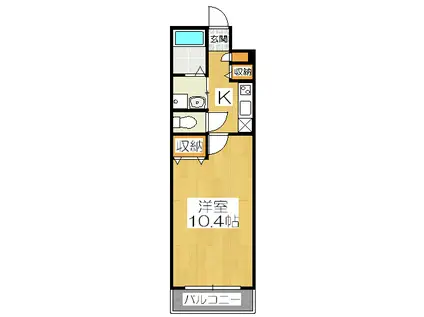 スプリング早稲ノ内II(1K/2階)の間取り写真