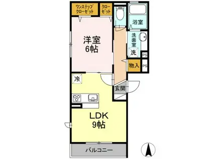 イースト AVENUEA(1LDK/3階)の間取り写真