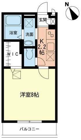 サンライズ岩本(1K/2階)の間取り写真