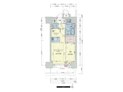 プレサンス錦通 THE 葵(1LDK/9階)の間取り写真