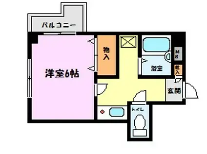 アルデア・石屋川(1K/2階)の間取り写真