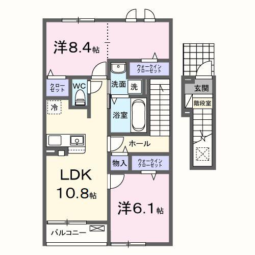 光テラス II(2LDK/2階)の間取り写真