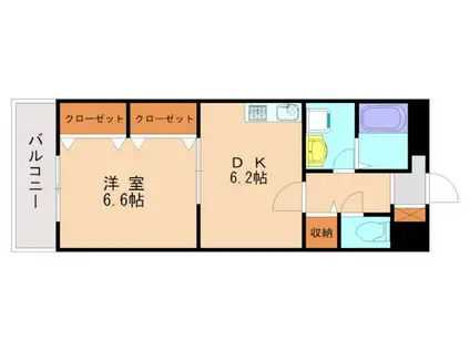 ジュネス和白丘(1DK/1階)の間取り写真