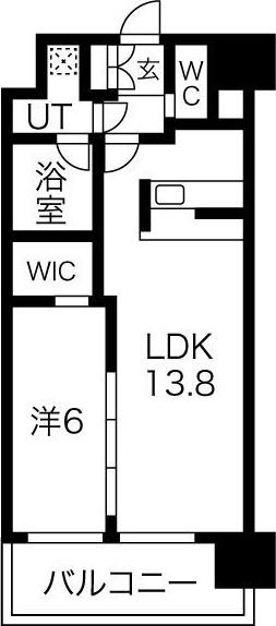 グランカーサ難波元町(1LDK/15階)の間取り写真