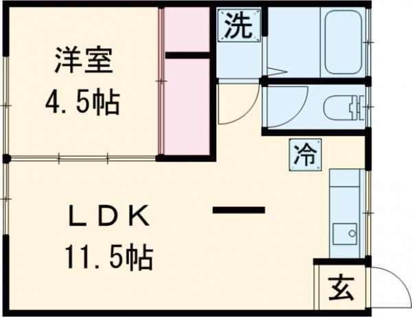 アトリエハウスII(1LDK/2階)の間取り写真