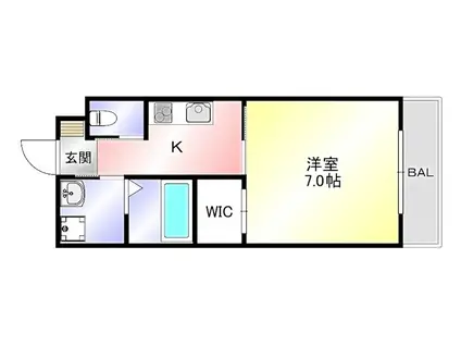 CUORE THE GARDEN NOGATA(1K/2階)の間取り写真