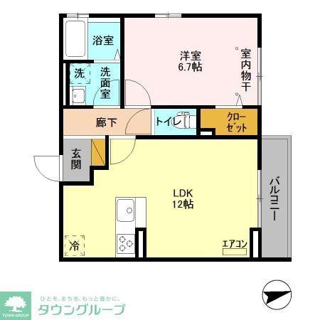 アウラ西船(1LDK/1階)の間取り写真