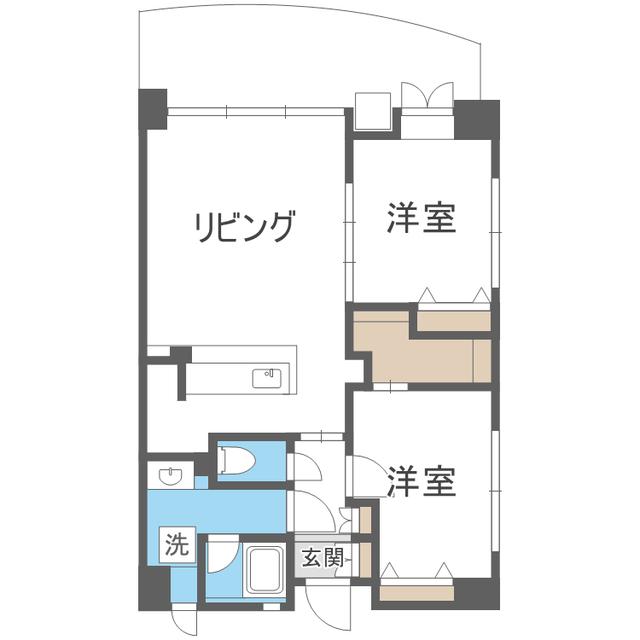 アントゥール薬院(2LDK/11階)の間取り写真
