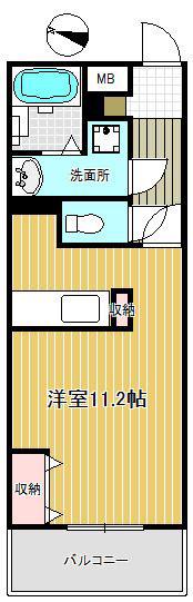 三橋ーMSKマンション(ワンルーム/3階)の間取り写真