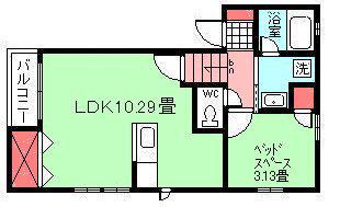 MONO CUBE(1LDK/1階)の間取り写真
